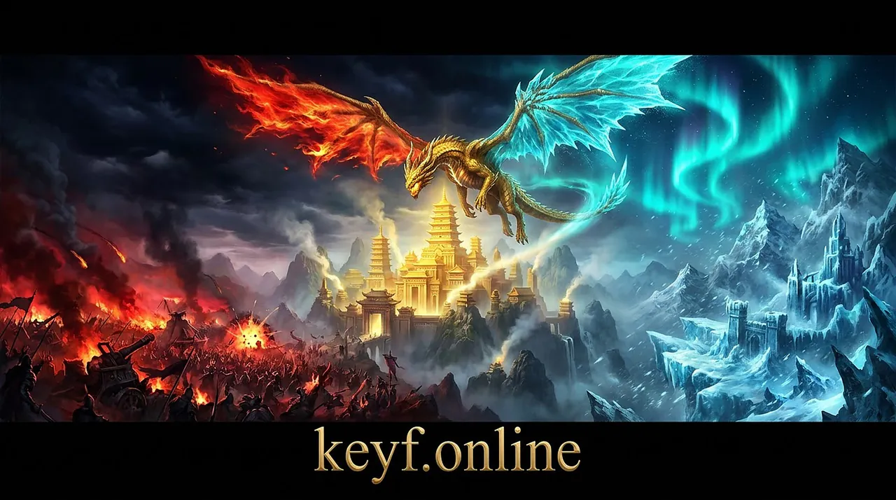 KeyfOnline kıtasının dağlar ve kalelerle çevrili panoraması